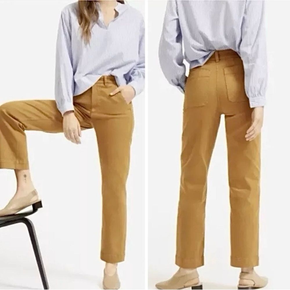 Madewell High Rise Classic Straight Twill Pants In Bronzed Lichen Size 27 | 4